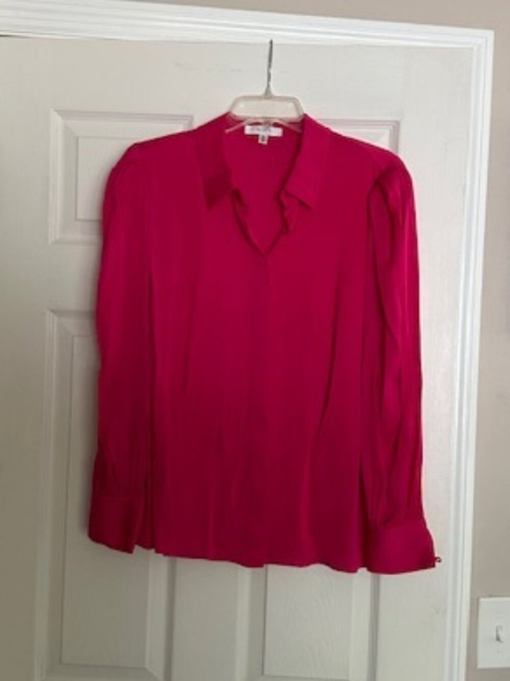 Milly Hot Pink Long Sleeve Blouse - M